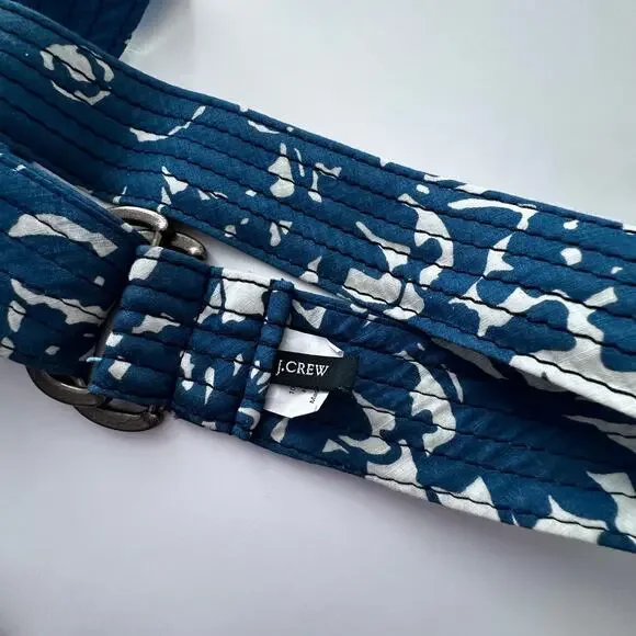J. Crew Cotton Quilted Floral Belt - M/L - Adjustable - Picture 3 of 5